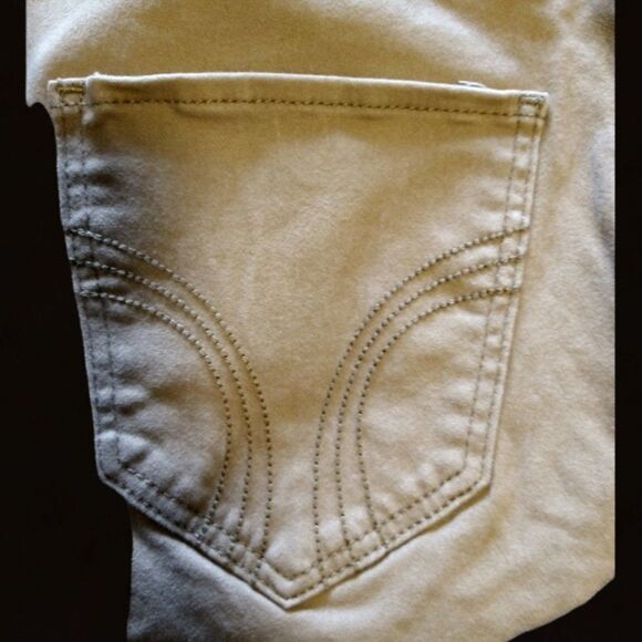 Hollister Med Rise Super Skinny Jeans Cream Stretch Denim Size 5‎ (27) Short - Picture 6 of 7